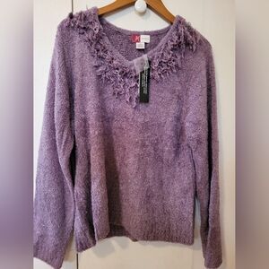 NWT JM Collection Women's Lilac Purple Sweater Sz XL